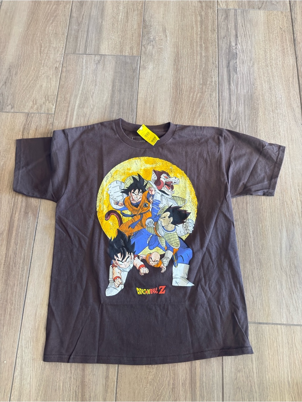 Dragon Ball Z Short Sleeve Tee - Brown with Yellow Graphic